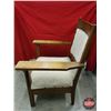 Image 2 : Oak Mission Wide Arm Chair (39"H x 28-1/2"W x 24"D) (Note: Upholstery) (SEE PICS!)