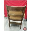 Image 3 : Oak Mission Wide Arm Chair (39"H x 28-1/2"W x 24"D) (Note: Upholstery) (SEE PICS!)