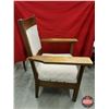 Image 4 : Oak Mission Wide Arm Chair (39"H x 28-1/2"W x 24"D) (Note: Upholstery) (SEE PICS!)