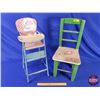 Image 1 : Vintage Combo: High Chair & Chair (Both 24"H) (SEE PICS!)