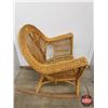 Image 2 : Vintage Woven Rattan Rocking Armchair (34"H x 28"W x 34"D) (SEE PICS!)