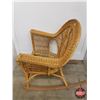 Image 4 : Vintage Woven Rattan Rocking Armchair (34"H x 28"W x 34"D) (SEE PICS!)