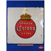 Image 1 : Single Side Enamel Sign "Cerveza Corona Extra" (29"H x 29"W x 1"D) (SEE PICS!)