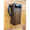 Image 2 : Antique Wood Box Telephone (21"H  x13-1/2"w X 7"D) (SEE PICS!)