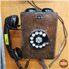 Image 1 : Northern Electric Wood Box Rotary Dial Telephone (Missing Crank Handle) (10"H x 7"W x 5"D) (SEE PICS