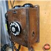 Image 2 : Northern Electric Wood Box Rotary Dial Telephone (Missing Crank Handle) (10"H x 7"W x 5"D) (SEE PICS