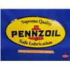 Image 1 : Double Side Oval Tin Sign "PENNZOIL" (11-1/4"H x 20-1/4"W) (SEE PICS!)