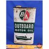 Image 2 : B/A Outboard Motor Oil Tin (8"H x 4"W x 2-1/2"D) (SEE PICS!)