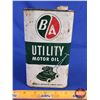 Image 4 : B/A Outboard Motor Oil Tin (8"H x 4"W x 2-1/2"D) (SEE PICS!)