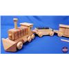 Image 2 : Custom Built Wood Train : Locomotive & 7 Cars (87"L Total) (SEE PICS!)