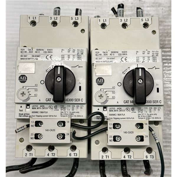 (2) Allen Bradley #140-CMN-6300 C Circuit Breakers