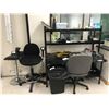 Image 1 : BLACK DESK,3 CHAIRS AND MISCELLANEOUS ITEMS