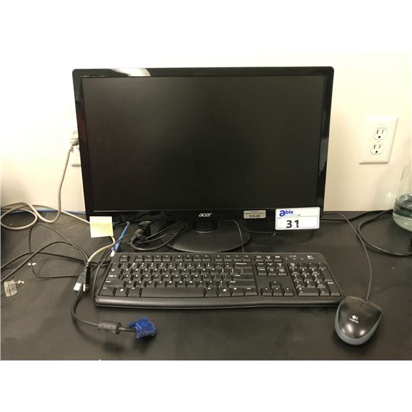 ACER LED TECHNOLOGY 23" COMPUTER MONITOR (S230HL) WITH KEYBOARD & MOUSE