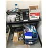 Image 1 : SMALL COMPUTER DESK AND ASSORTED LAB SUPPLIES