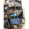 Image 3 : 3 GREY METAL SHELVING UNITS AND CONTENTS-LAB SUPPLIES, HARDWARE, FAN, ETC