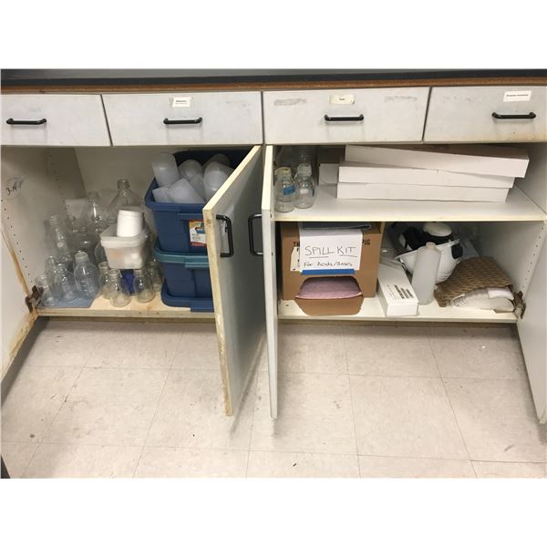 LARGE GROUP OF ASSORTED LAB SUPPLIES-SPECIMEN JARS, TEST TUBES, ETC