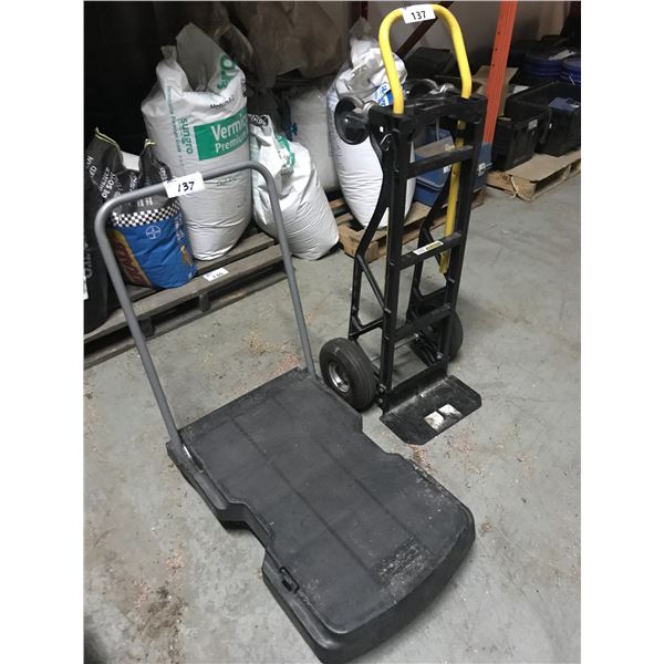 HARPER COMBINATION 2 WHEEL FURNITURE/4 WHEEL FLAT DOLLY & RUBBERMAID 4 WHEEL PLATFORM DOLLY