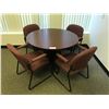 Image 1 : CHERRYWOOD FINISH 42" DIAMETER ROUND OFFICE TABLE WITH 4 CHAIRS