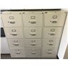 Image 2 : GROUP OF 3 HON GREY METAL 4 DRAWER FILING CABINETS