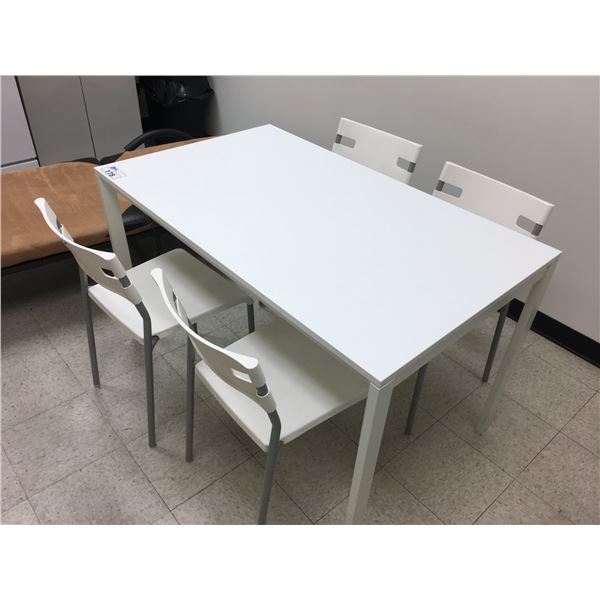 WHITE WITH GREY 5 PCS. TABLE SET