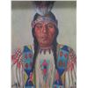 Image 8 : Apache Standing Bear Artwork, Signed by Artist Jessie Howe Robison, Wood Framed 30"x35"