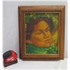 Image 2 : Hawaiian Female w/ Star Jasmine Lei Artwork, Signed by Artist Nahoolewa, Wood Framed 11"x13"