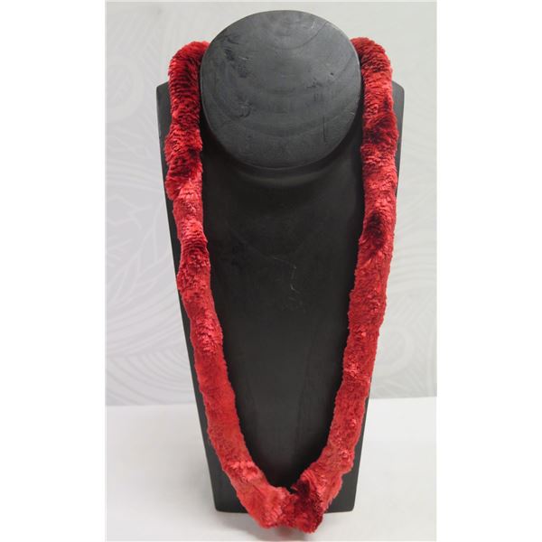 Red Ribbon Lei w/ Tie Close 34"L