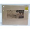 Image 1 : Merry Christmas to Marie Artwork, Signed Artist H.M. Luquiens, Unframed 6"x5"