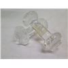 Image 8 : Qty 2 Lalique France Clear Dumbbell Knife Rests/Holders 4"L