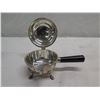 Image 2 : India Metal Footed Bowl w/ Hinged Lid & Handle 7"L x 4"H
