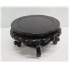 Image 1 : Carved Round Footed Plant Stand 17"dia, 9"H