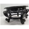Image 3 : Carved Round Footed Plant Stand 17"dia, 9"H
