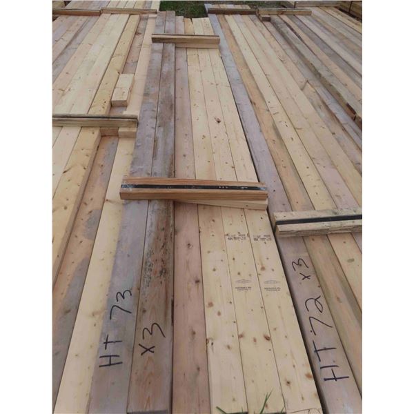 46 Spruce Boards : (32) 2'' x 4'' x 10' , (8) 2'' x 4'' x 11' 6'' , (6) 2'' x 4'' x 11' 