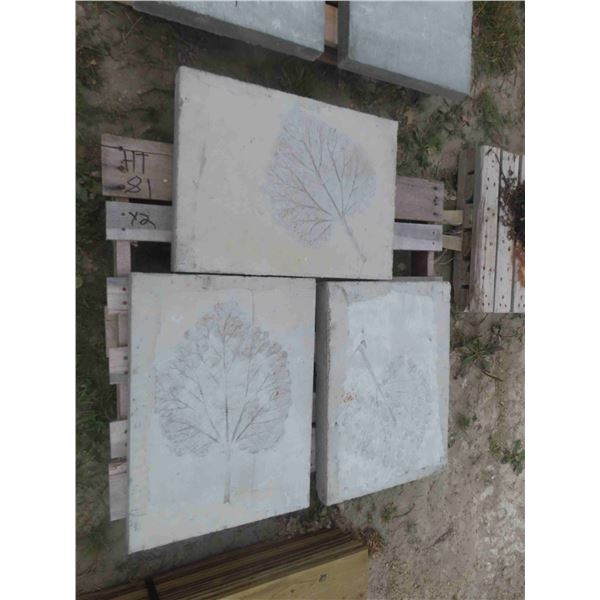 7 Concrete Pads with Pressed Leaf Design 26'' x 19'' 