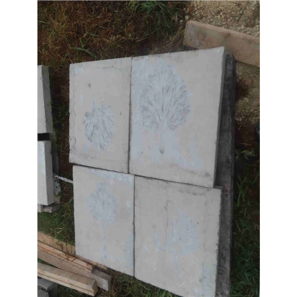 4 Concrete Pads with Pressed Leaf Design 26'' x 19'' 