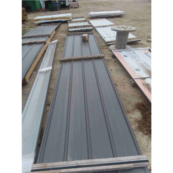 New* 13 Sheets of Dark Grey Steel Cladding 3' x 15' 1'' - 588.9 Square Feet 