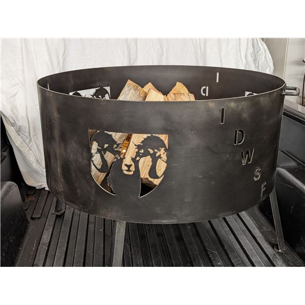 Custom Firepit with Idaho WSF Logo made by Gateway Materials