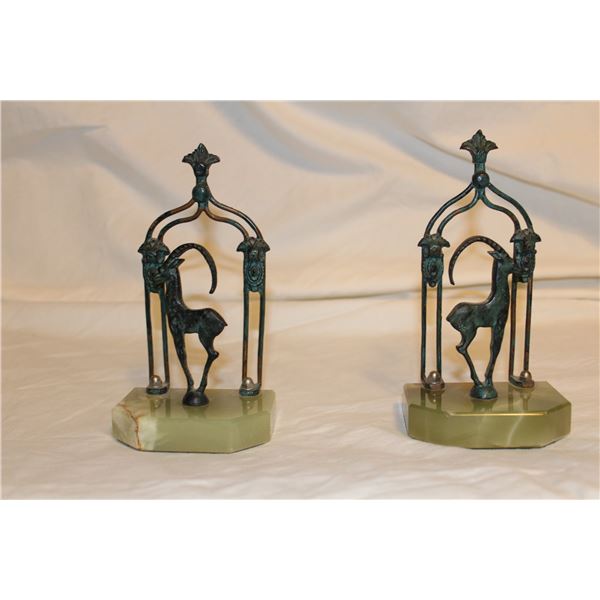 Antique Ibex Bookends