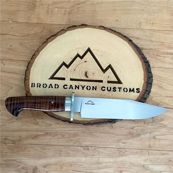 7" Forged High Carbon Steel Blade Custom Knife with Handmade Sheath by Broad Canyon Customs