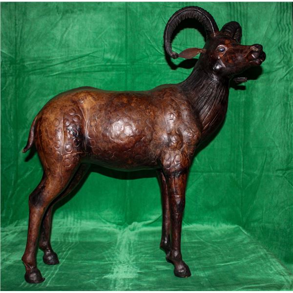 Vintage Antique Hard Formed Leather Statue