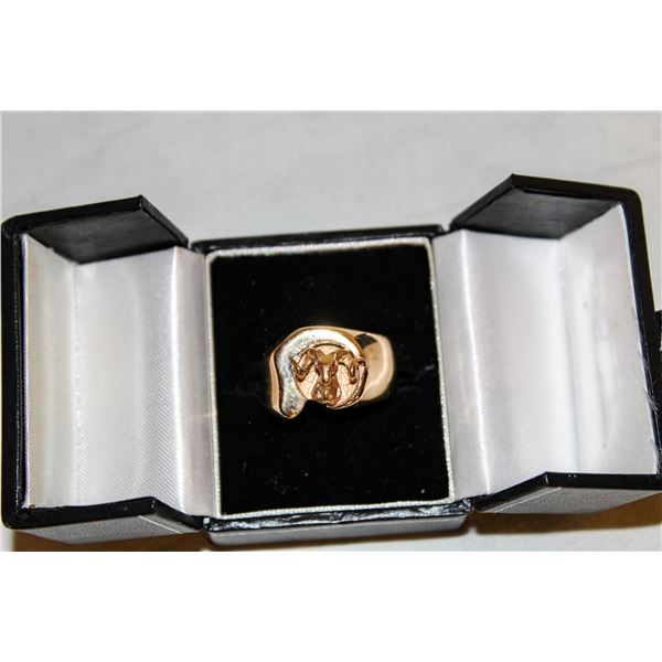 Bighorn Sheep Ram Head Ring and Medalion