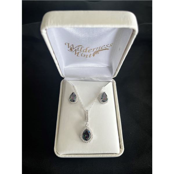 Mystic Topaz Pendent Necklace and Earring Set by Wilderness Mint