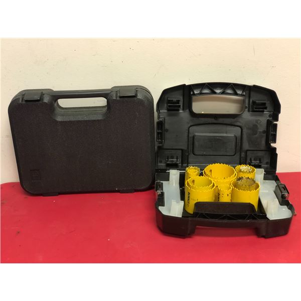 Group of Dewalt hole saw kit & tool case w/misc tools