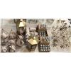Image 1 : Group of assorted decor items including - candler hangers (missing holder), mini candle holders, 3-t