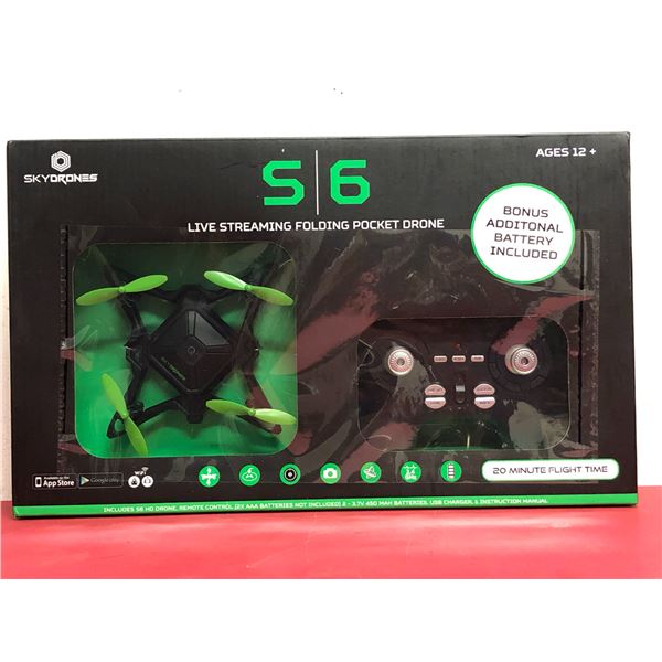 Sky drones S|6 live streaming folding pocket drone