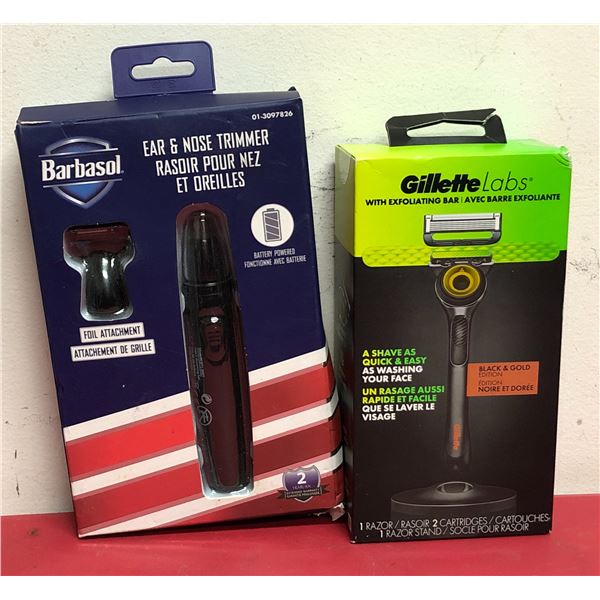 Group of Gillette labs shaver & Barbasol ear & nose trimmer