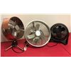 Image 1 : Group of 3 fans 2 metal & 1 plastic