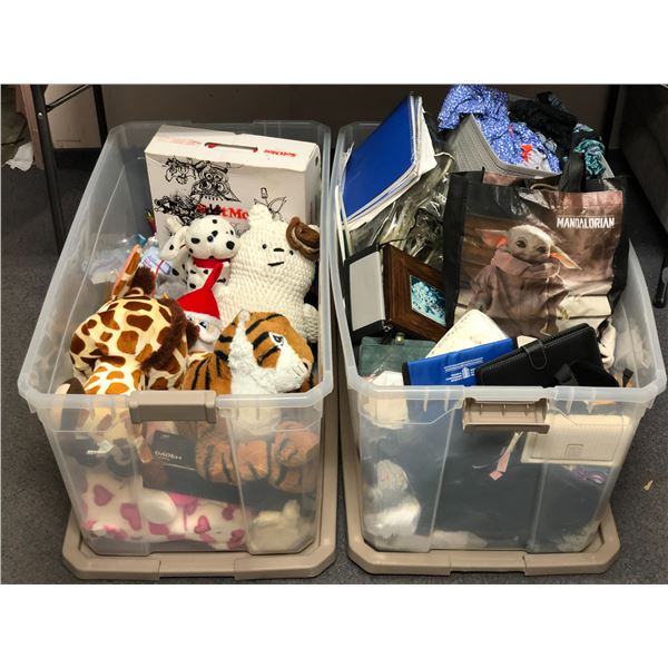 Group of misc items including - clothing, toy stuffies, wallets, hangers, etc...