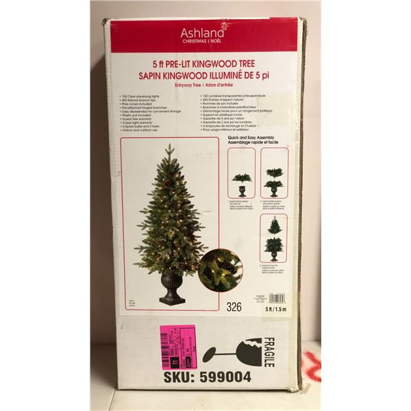 5 ft Pre-lit kingwood tree Ashlana christmas