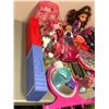 Image 4 : Group of kids toys including - barbies, my little pony, helmet, toy barbie car, etc...